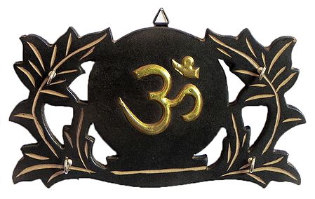 Om Key Rack with Four Hooks - Wall Hanging