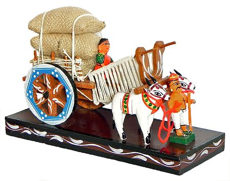 Bullock Cart Carrying Harvest - Kondapalli Doll