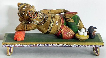 Reclining Ganesha - Kondapalli Doll