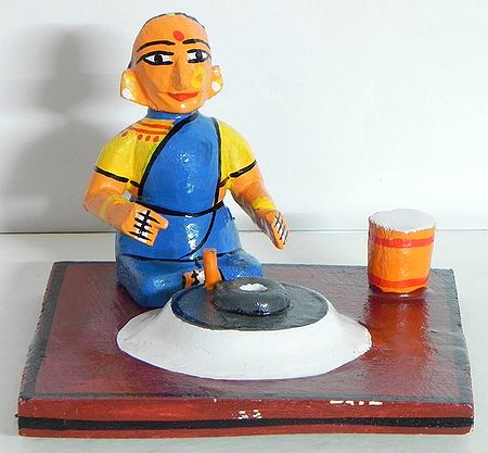 Woman Grinding Cereals - Kondapalli Doll