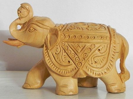 Intricately Wood Carved Elephant