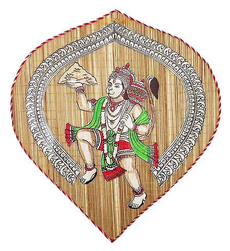 Hanuman Carrying Gandhamadan Parvat  - Wall Hanging