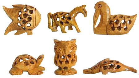 Wood Carved Miniature Figurines