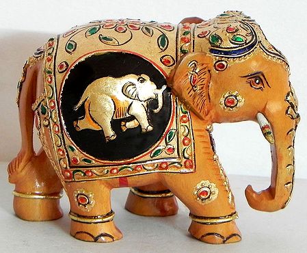 Decorated Royal Brown Elephant