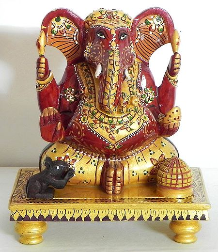 Decorated Red Ganesha
