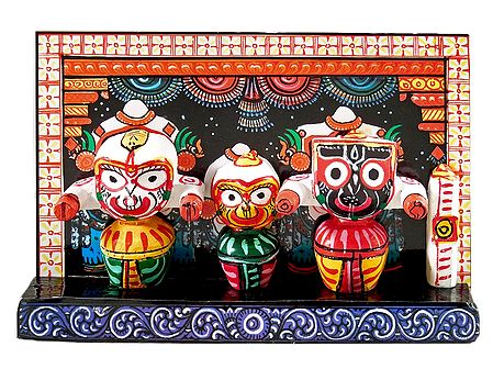 Decorated Jagannath, Balaram and Subhadra