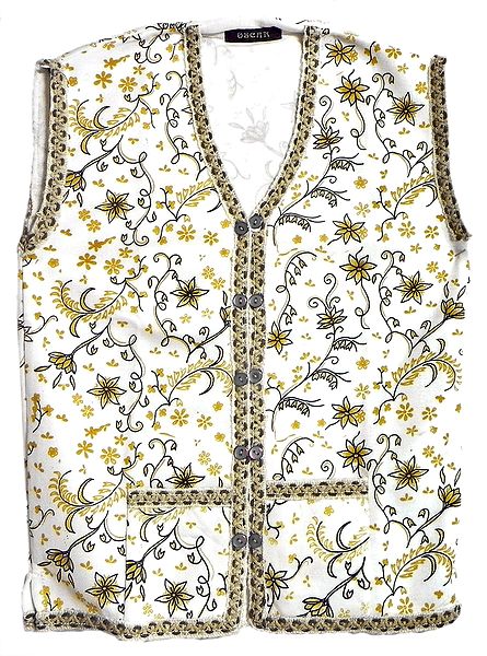 Front Open Sleeveless Light Woolen Printed Ladies Sweater with Pocket (For Ladies)