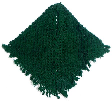 Green Crocheted Woolen Poncho