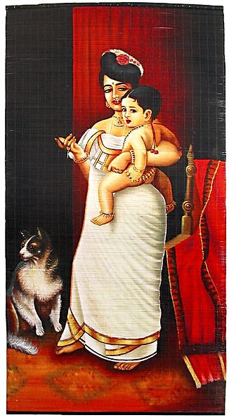 Mother and Child - Raja Ravi Varma Painting (Wall Hanging)