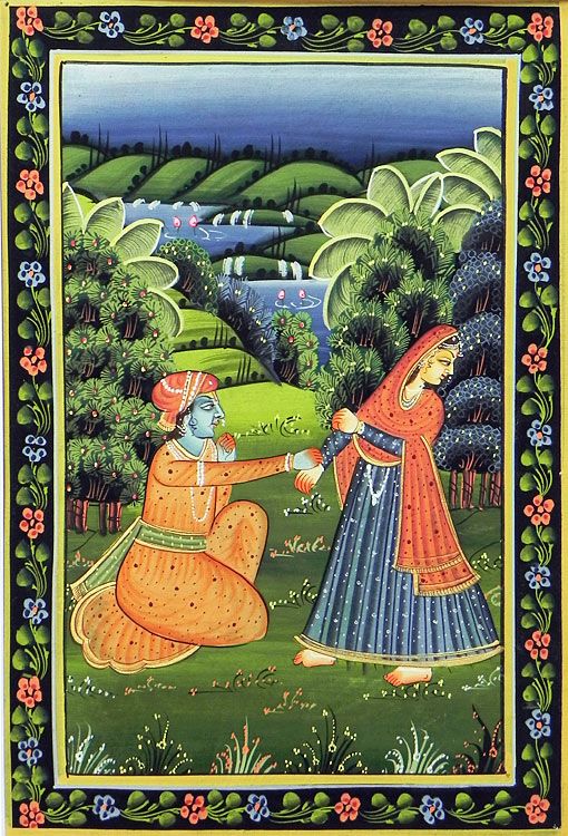 Angry Radha Rani Krishna Placates the Angry Radha