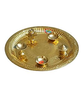 Brass Puja Thali - Dia - 8.5 inches