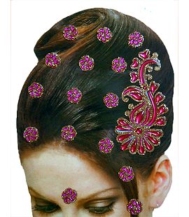 Stone Studded Stick-on Hair, Forhead and Ear Decoration