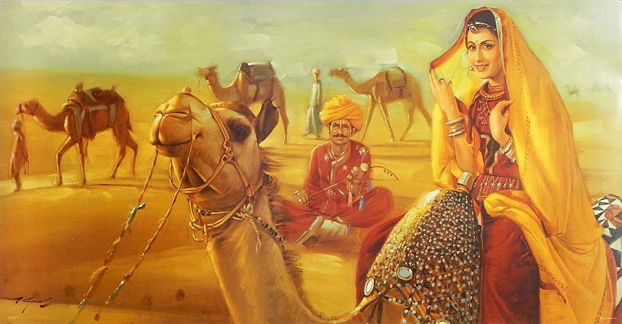 Image result for woman and camels paintings | Painting ...