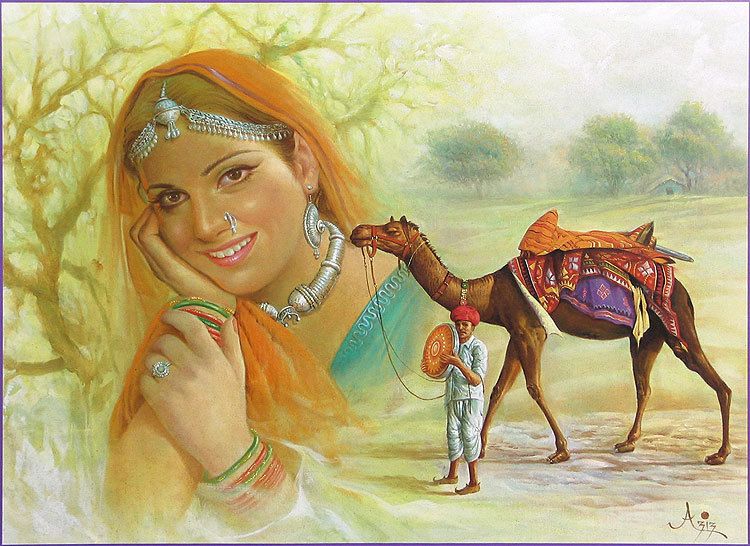 Rajasthani Man Woman and Camel