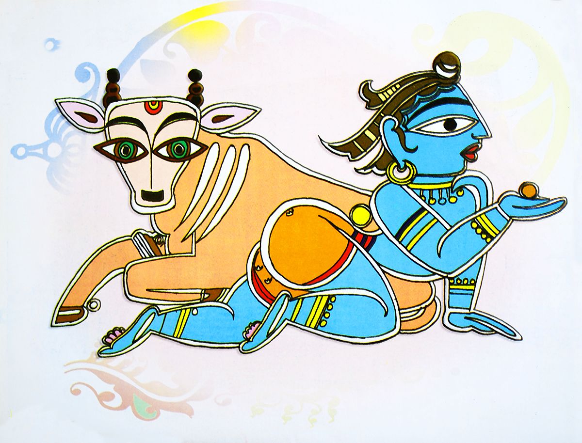 Laddu Gopal Tanjore Painting by VANI VIJAY | tanjore Paintings | Plywood  Traditional Art