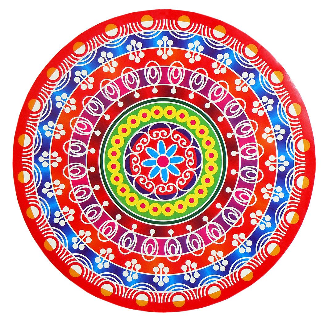 Buy Multicolor Alpana Design Sticker