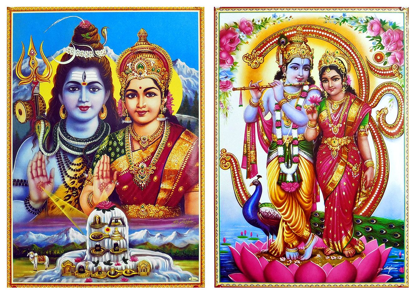 Radha Krishna,Shiva Parvati - 2 Posters