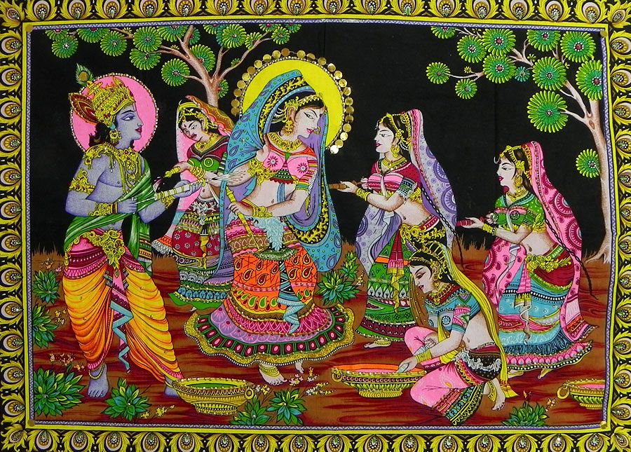 krishna-playing-holi-with-gopi-and-radha-234 | gaurav 