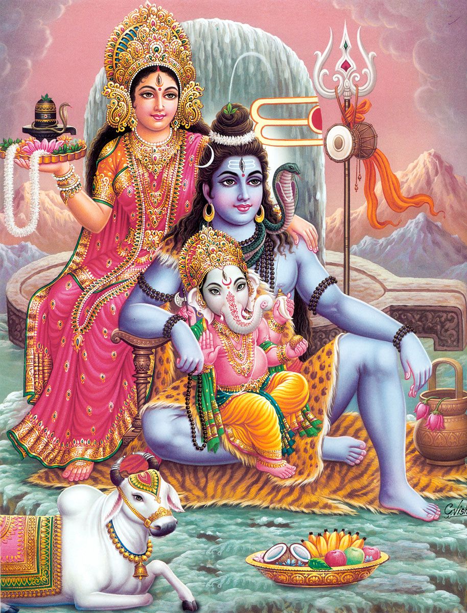 Shiva and Parvati with Ganesha