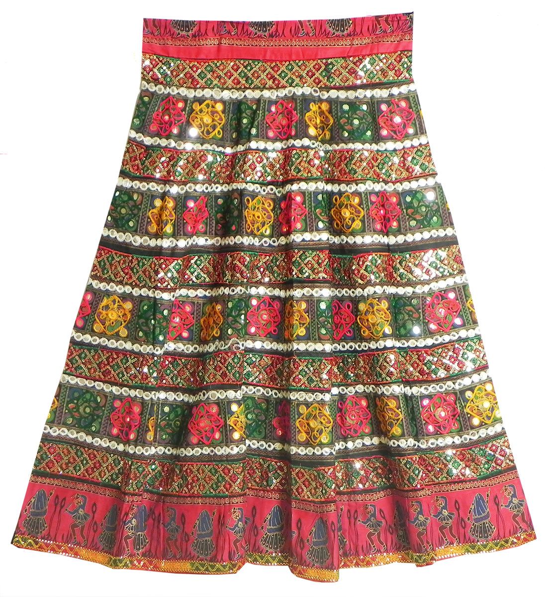 Red Tie and Dye Dupatta and Multicolor Cotton Lehenga Choli with ...