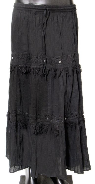 Flared Mirror Work Classic KiKu Rayon Long Jaipuri Skirts Size Free Size