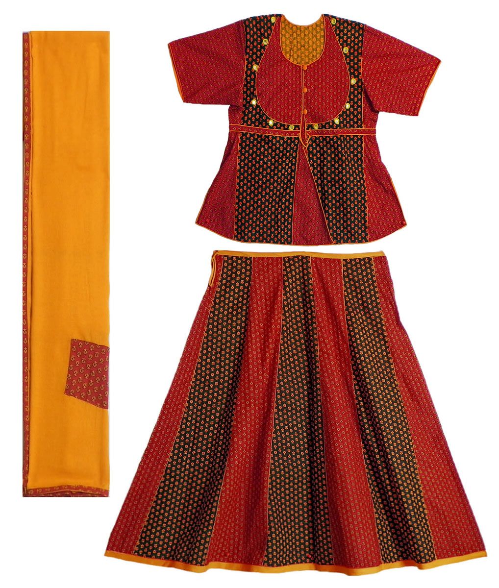 Buy RTD Rajasthani Ethnic Fashion Pink Lehenga Choli Dupatta Set for Girls  at Amazon.in