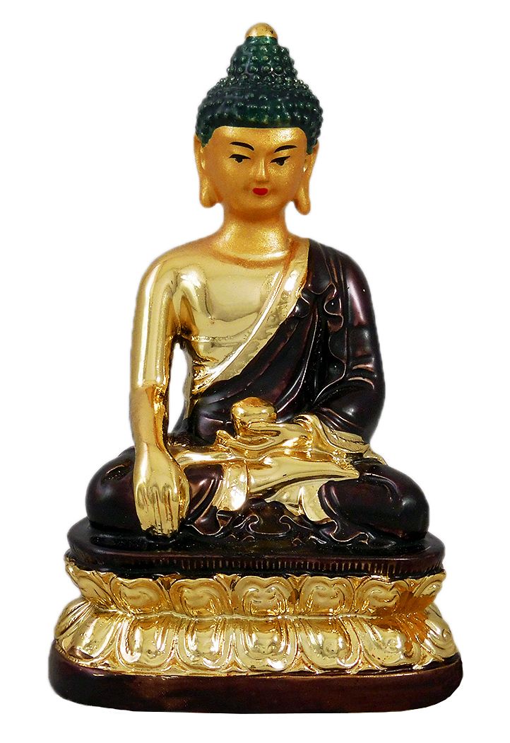 Golden Buddha with Brown Robe - Stone Dust Statue
