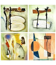 Set of 4 Abstract Posters