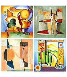 Set of 4 Abstract Posters