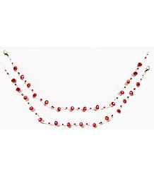 Pair of Red Crystal Bead Anklet