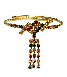 Red, Green and Yellow Stone Studded Armlet (To Wear on Upper Arm)