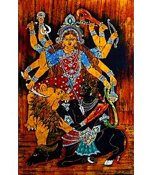 Mahishasuramardini Durga - Batik Painting
