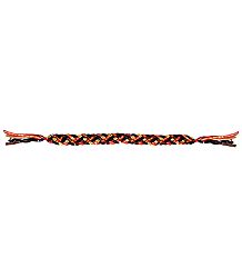 Black, Red, Golden Cloth and Sequin Braided Belt