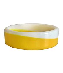 Yellow with White Acrylic Bracelet