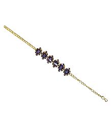 Dark Purple Stone Studded Tennis Bracelet