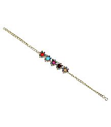 Multicolor Stone Studded Tennis Bracelet