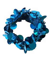 Cyan Blue Sequined Stretch Bracelet