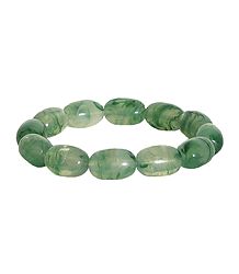 Green Bead Stretch Bracelet