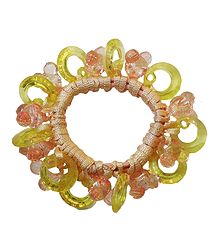 Light Yellow with Pink Stretch Bracelet