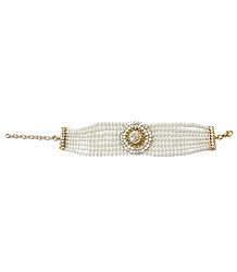 Faux Pearl with White Zirconia Bracelet