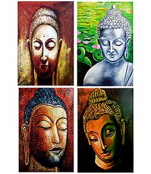 Face of Lord Buddha - Set of 4 Posters