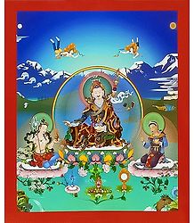 Guru Padmasambhava - Unframed Thangka Poster - Reprint on Paper