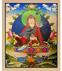 Guru Padmasambhava - Unframed Thangka Poster - Reprint on Paper