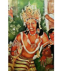 Vajrapani - Reprint of Ajanta Cave Painting, India