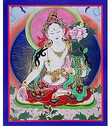 White Tara - Unframed Thangka Poster - Reprint on Paper