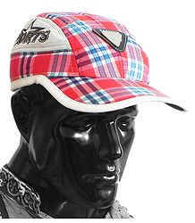 Red, Blue and White Check Gents Golf Cap