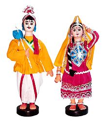 Gujrati Couple - Set of 2 Cloth Dolls