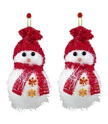 Snowman for Christmas Decoration - Set of 2 - Wall Hanging
