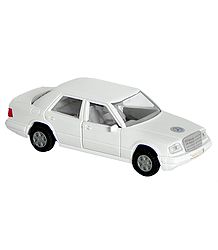 White Sedan Acrylic Toy Car