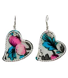 Pair of Multicolor Acrylic Heart Earrings